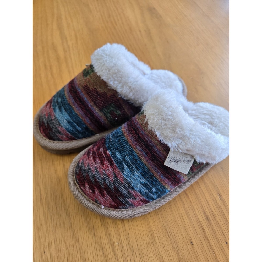 Blazin Roxx Childrens 10/11 Slip On Slippers House Shoes EUC Western Aztec